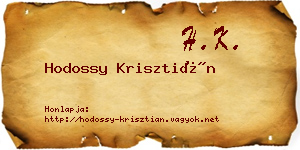 Hodossy Krisztián névjegykártya